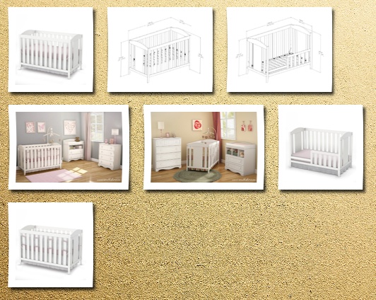 South Shore Furniture crib and toddler bed, pure white